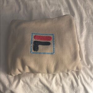 Fila Cream Blanket with Red and Black Logo